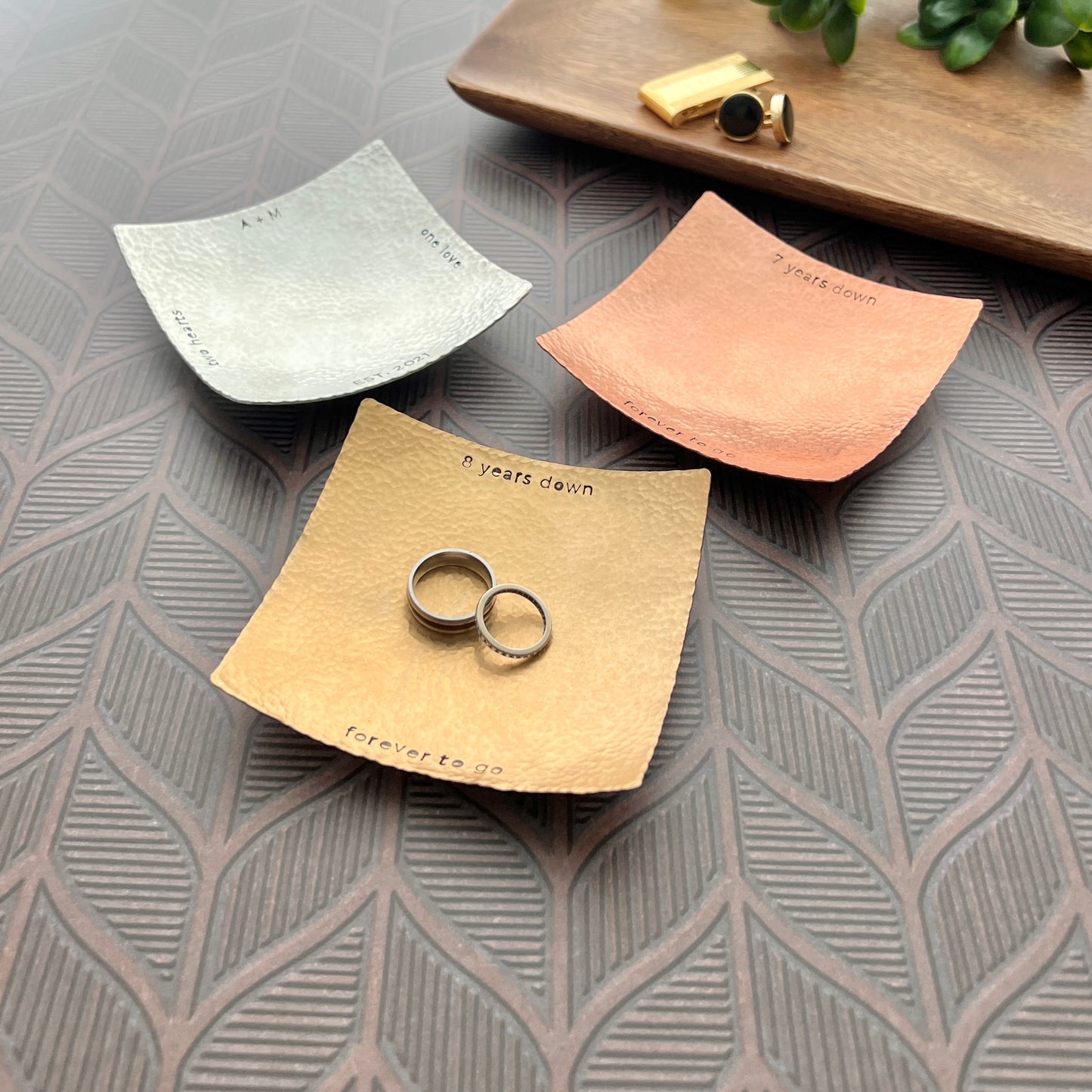 Personalized Pewter Tray – Handmade Square Gift Dish