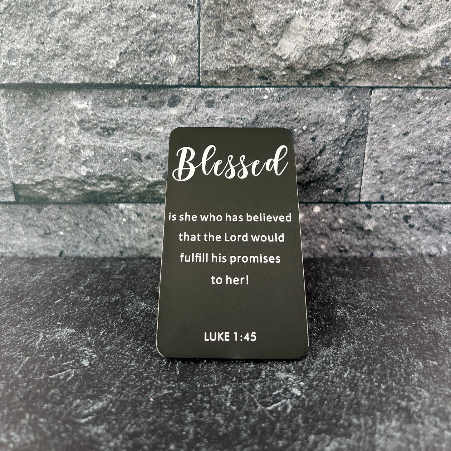 Engraved Metal Wallet Card; Scripture Wallet Insert in Six Styles