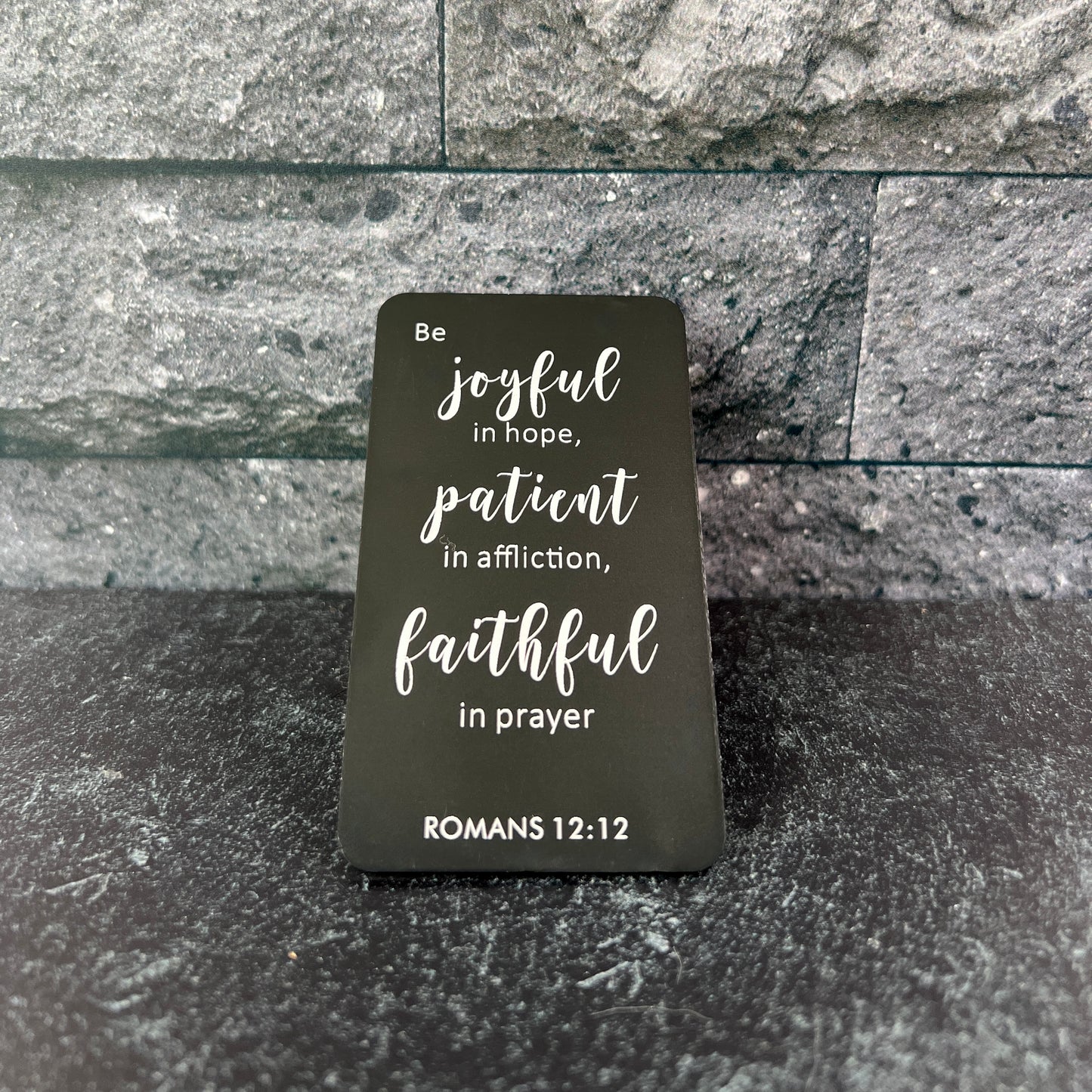 Engraved Metal Wallet Card; Scripture Wallet Insert in Six Styles