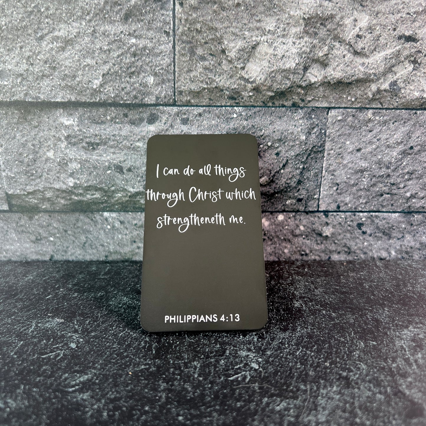 Engraved Metal Wallet Card; Scripture Wallet Insert in Six Styles