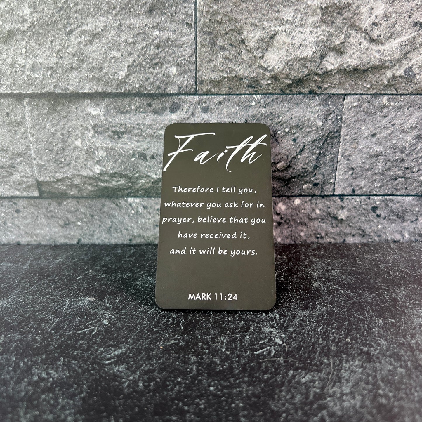Engraved Metal Wallet Card; Scripture Wallet Insert in Six Styles