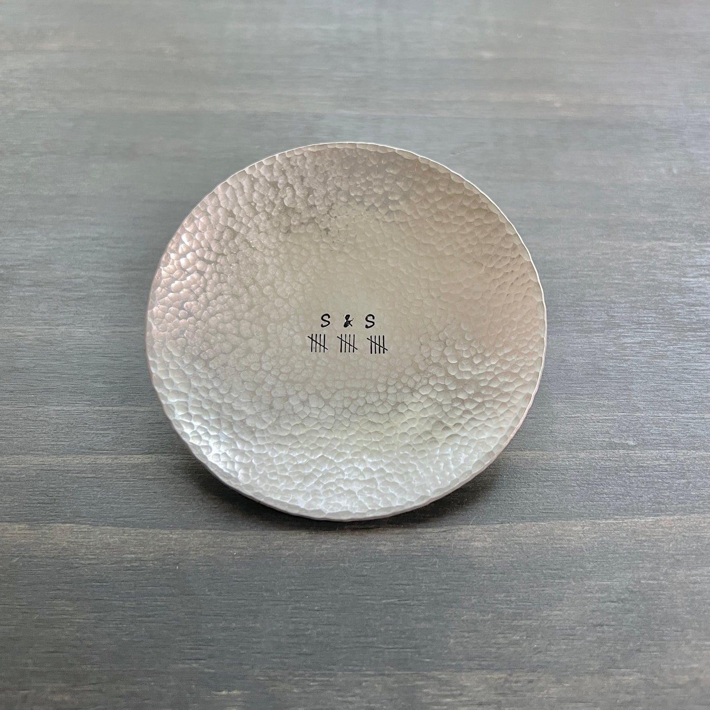 Personalized Handcrafted Pewter Ring Dish