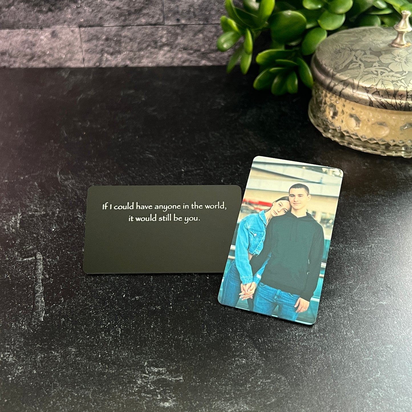 Personalized Color Photo Wallet Insert – Custom Metal Photo Gift