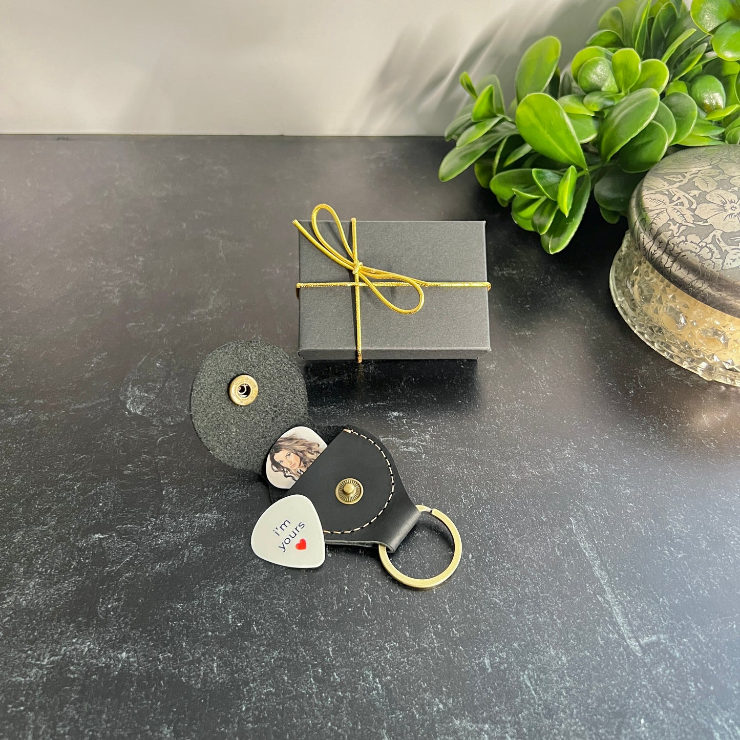 Photo Guitar Picks Set; 2 Personalized Picks with Gift Box