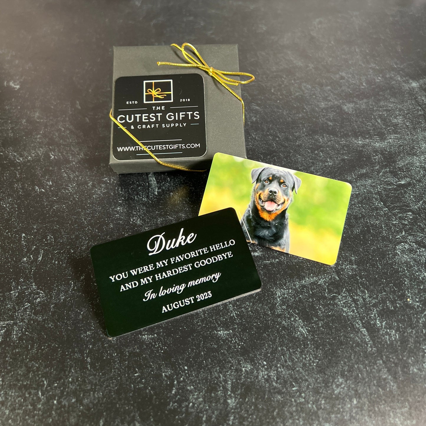 Pet Loss Photo Wallet Card – Personalized Metal Keepsake with Photo and Tribute Message