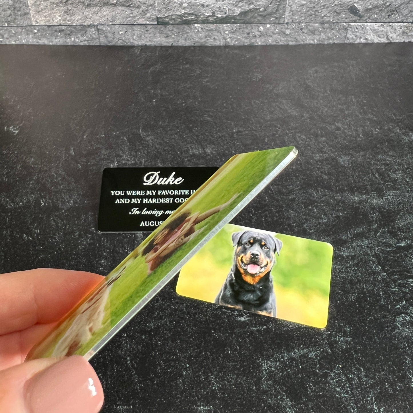 Pet Loss Photo Wallet Card – Personalized Metal Keepsake with Photo and Tribute Message