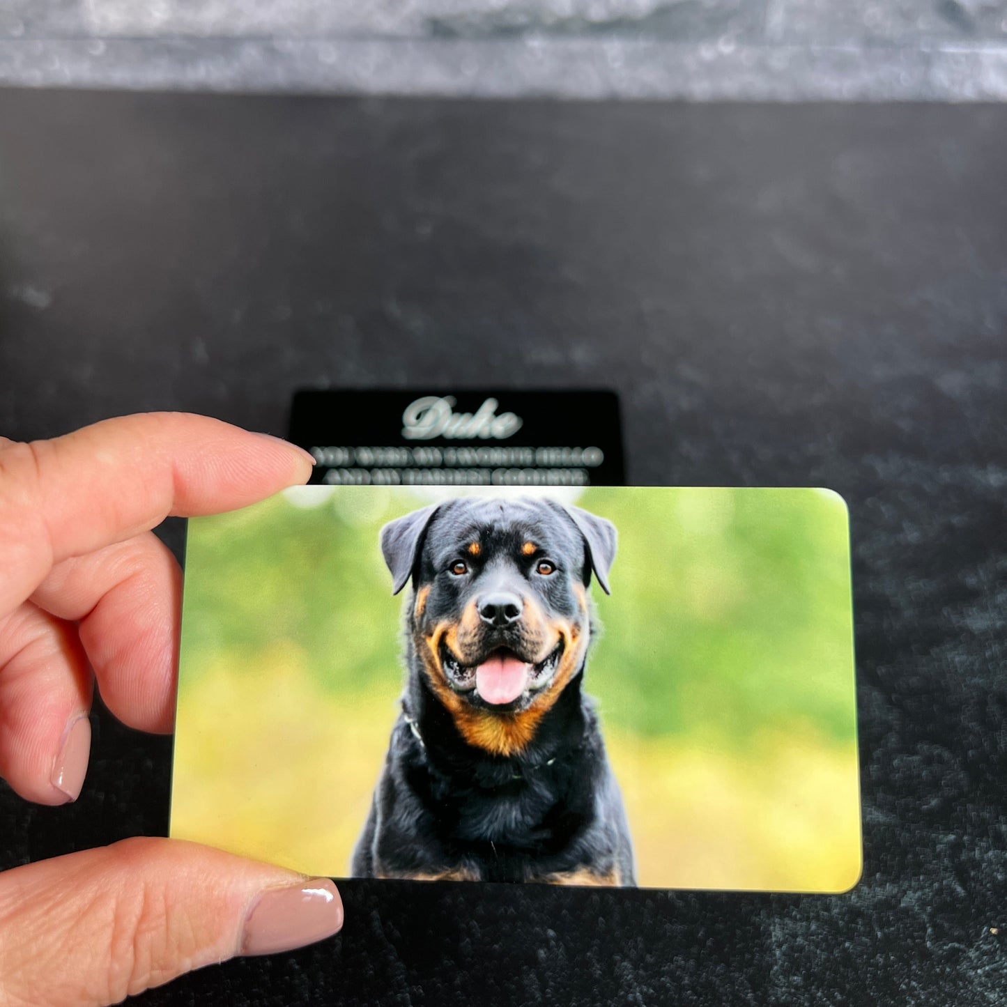 Pet Loss Photo Wallet Card – Personalized Metal Keepsake with Photo and Tribute Message