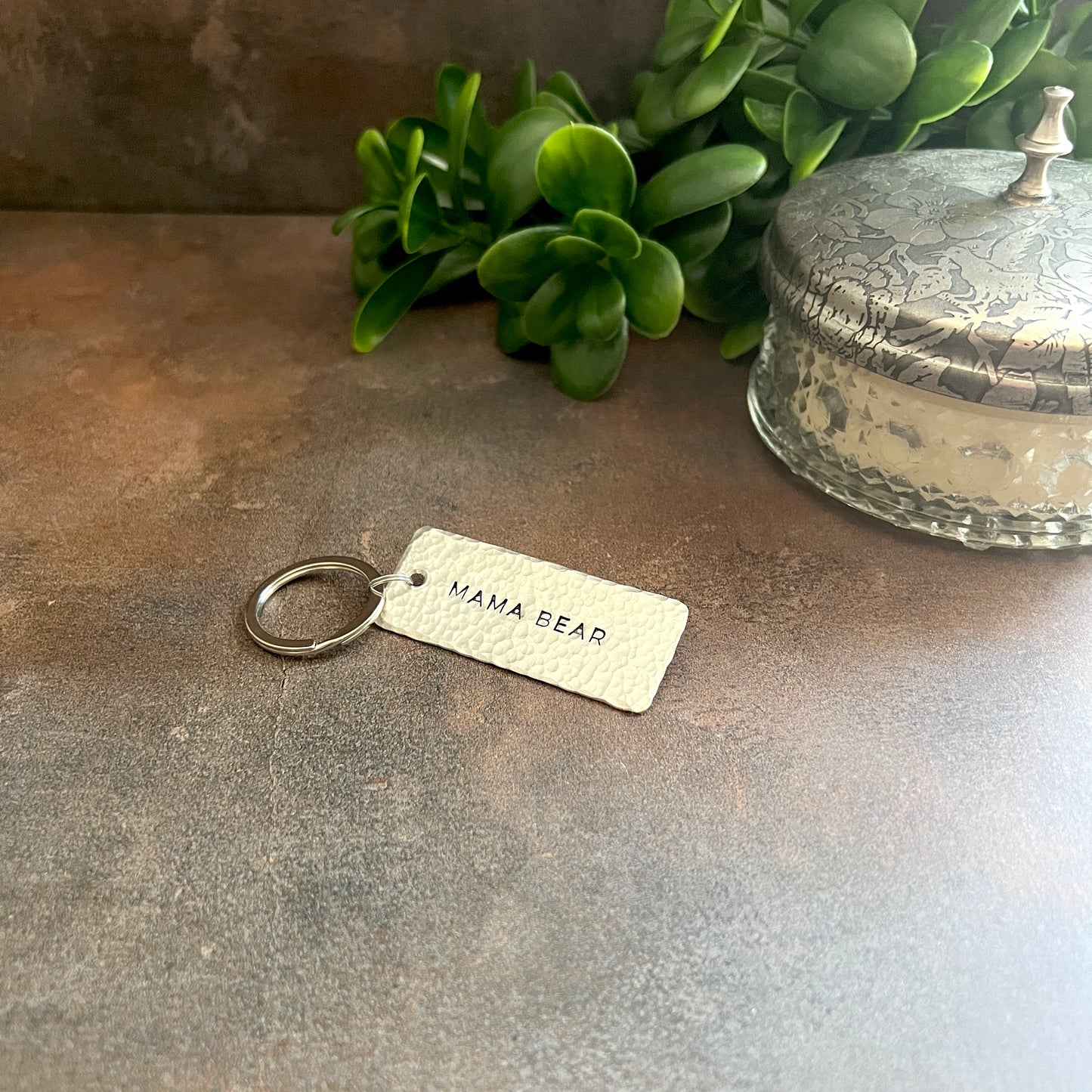 Custom Mother's Day Keychain Gift in Copper, Bronze, or Pewter
