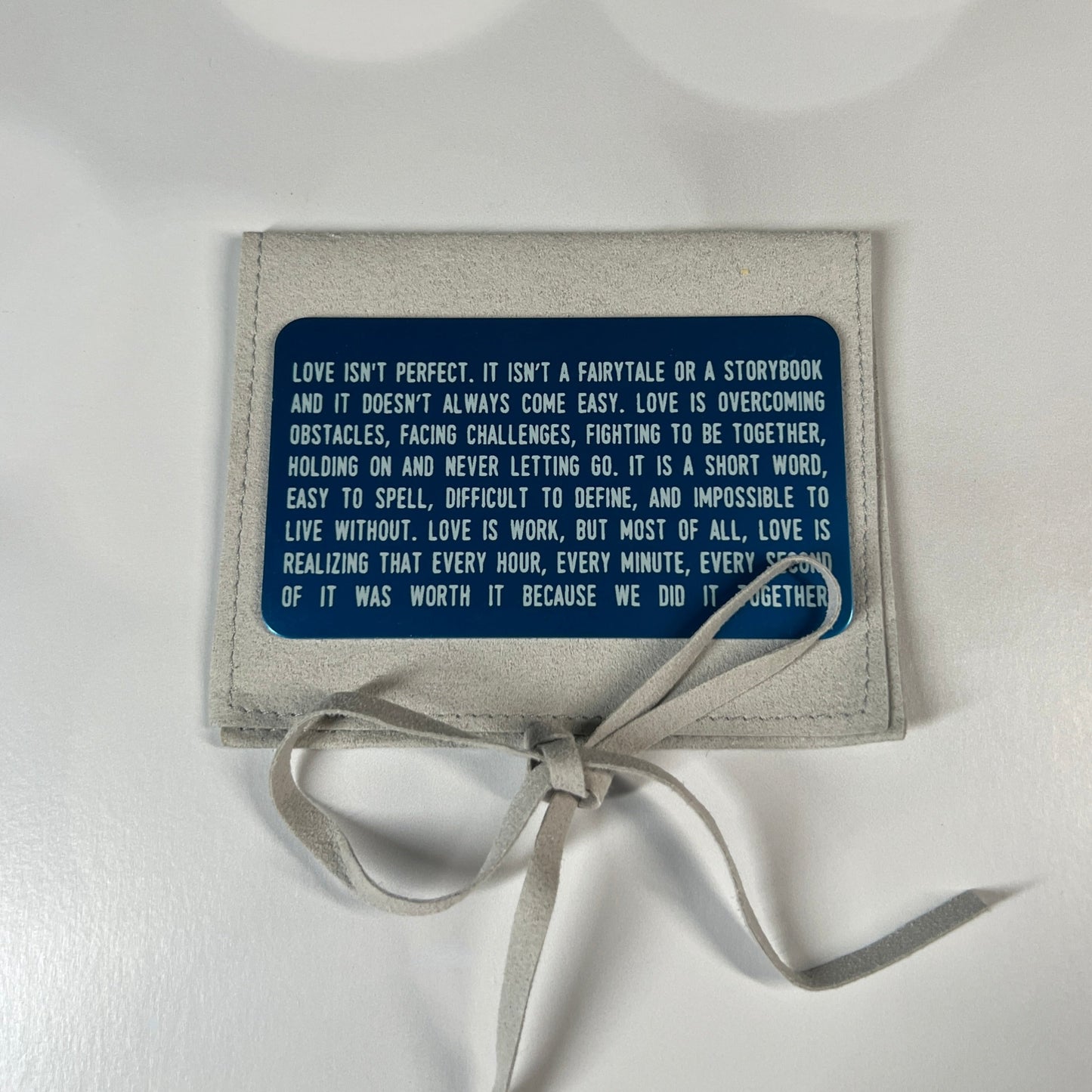 Custom Metal Engraved Photo Wallet Insert with Your Text on the Back