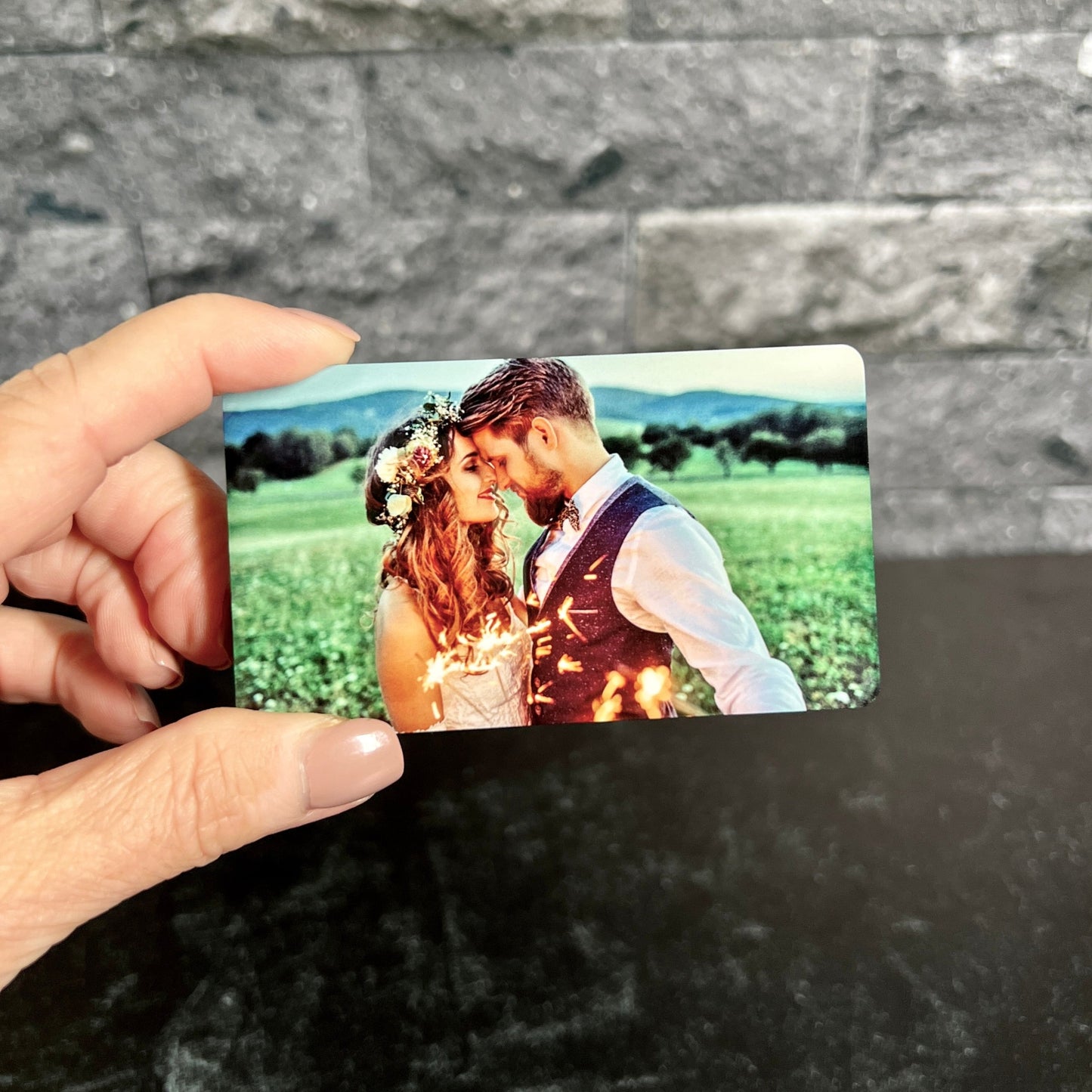 Metal Color Photo Card; I Love You The Most Quote Wallet Insert Card