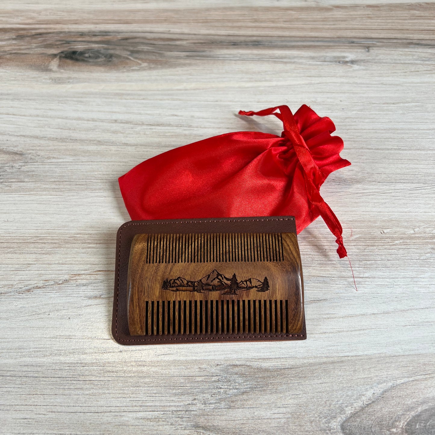 Personalized Beard Comb, Custom Text or Image Engraved Comb and/or Case