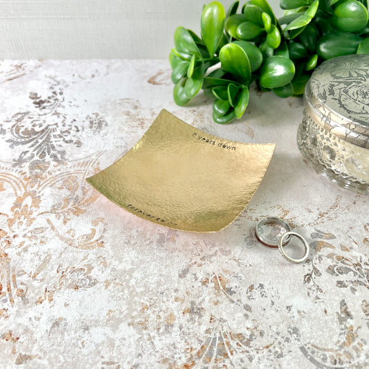 Handmade Bronze Tray – Personalized Square Dish