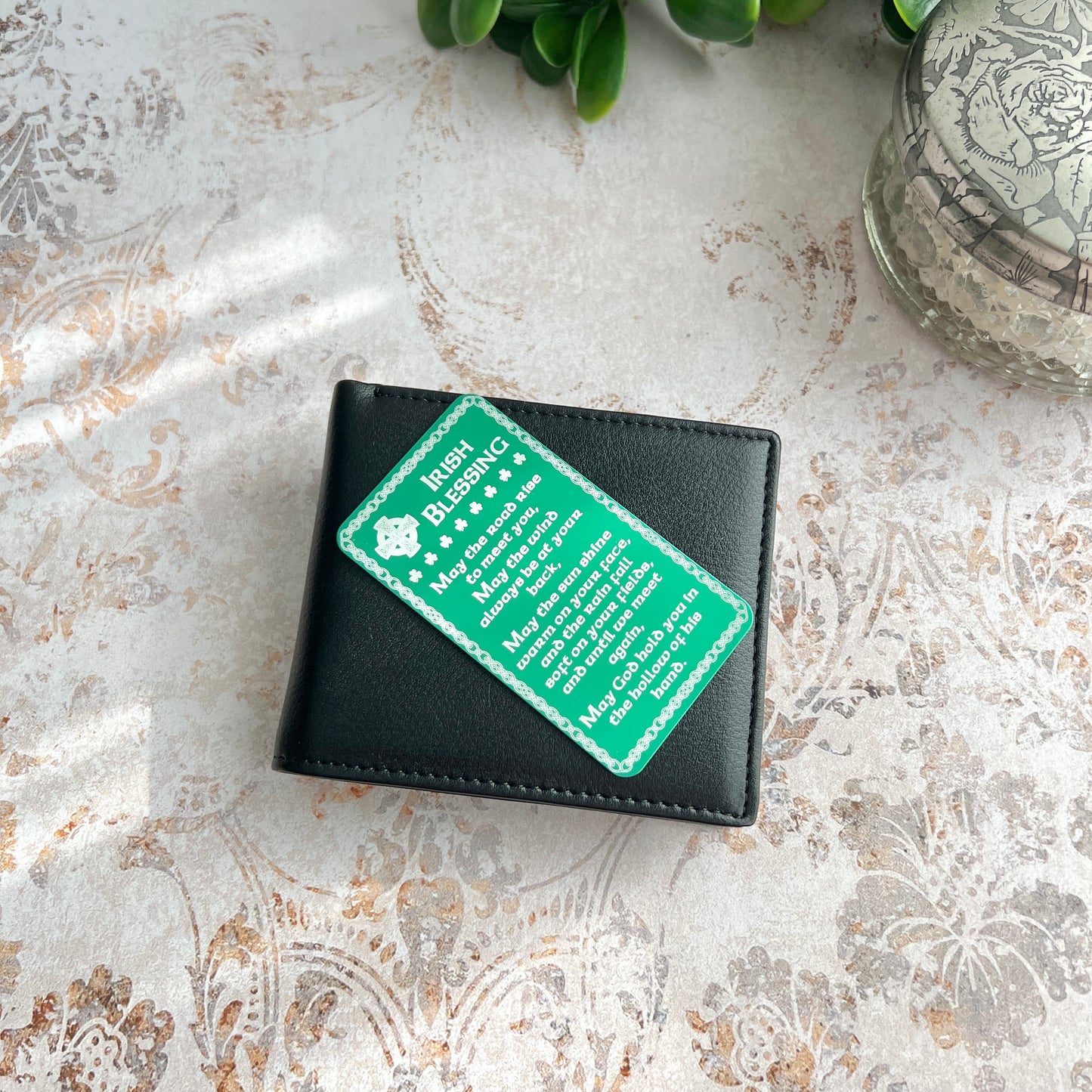 Engraved Irish Blessing Metal Wallet Card – Inspirational Keepsake