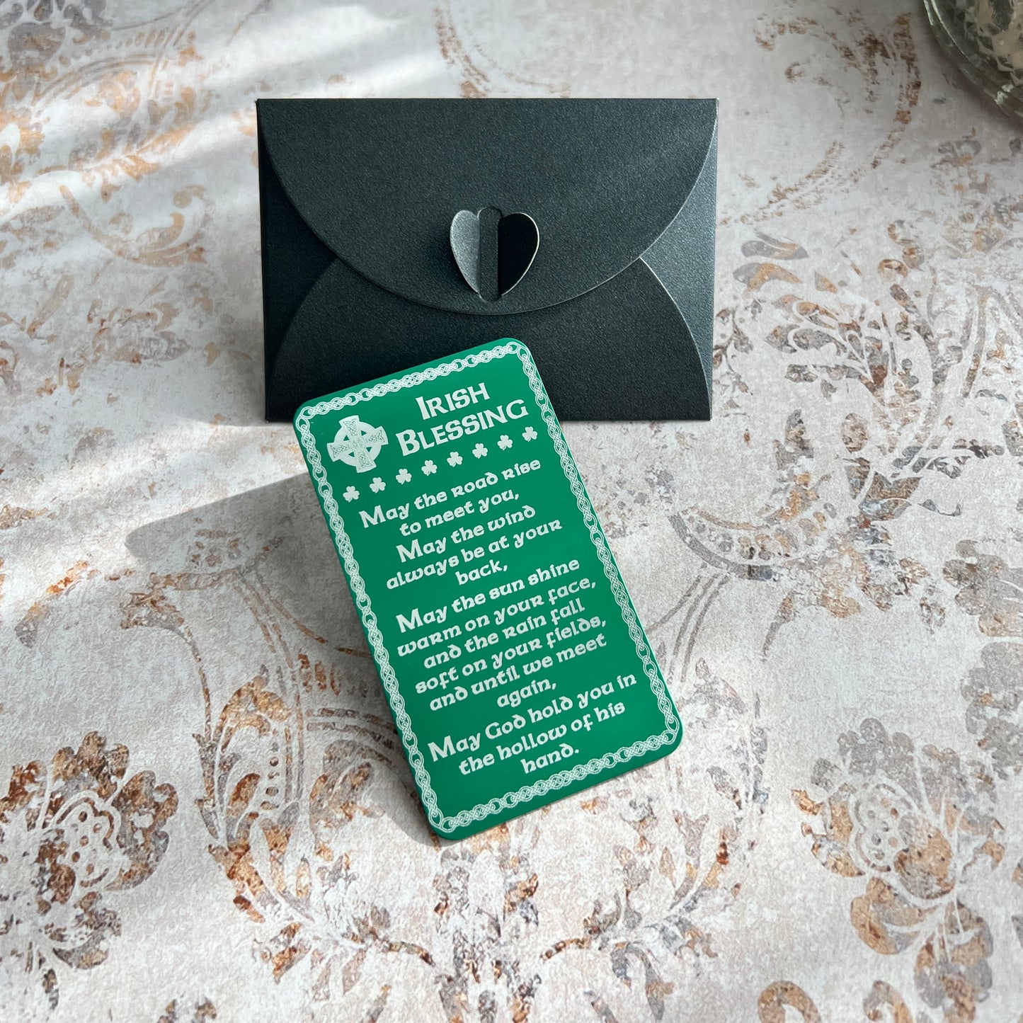 Engraved Irish Blessing Metal Wallet Card – Inspirational Keepsake
