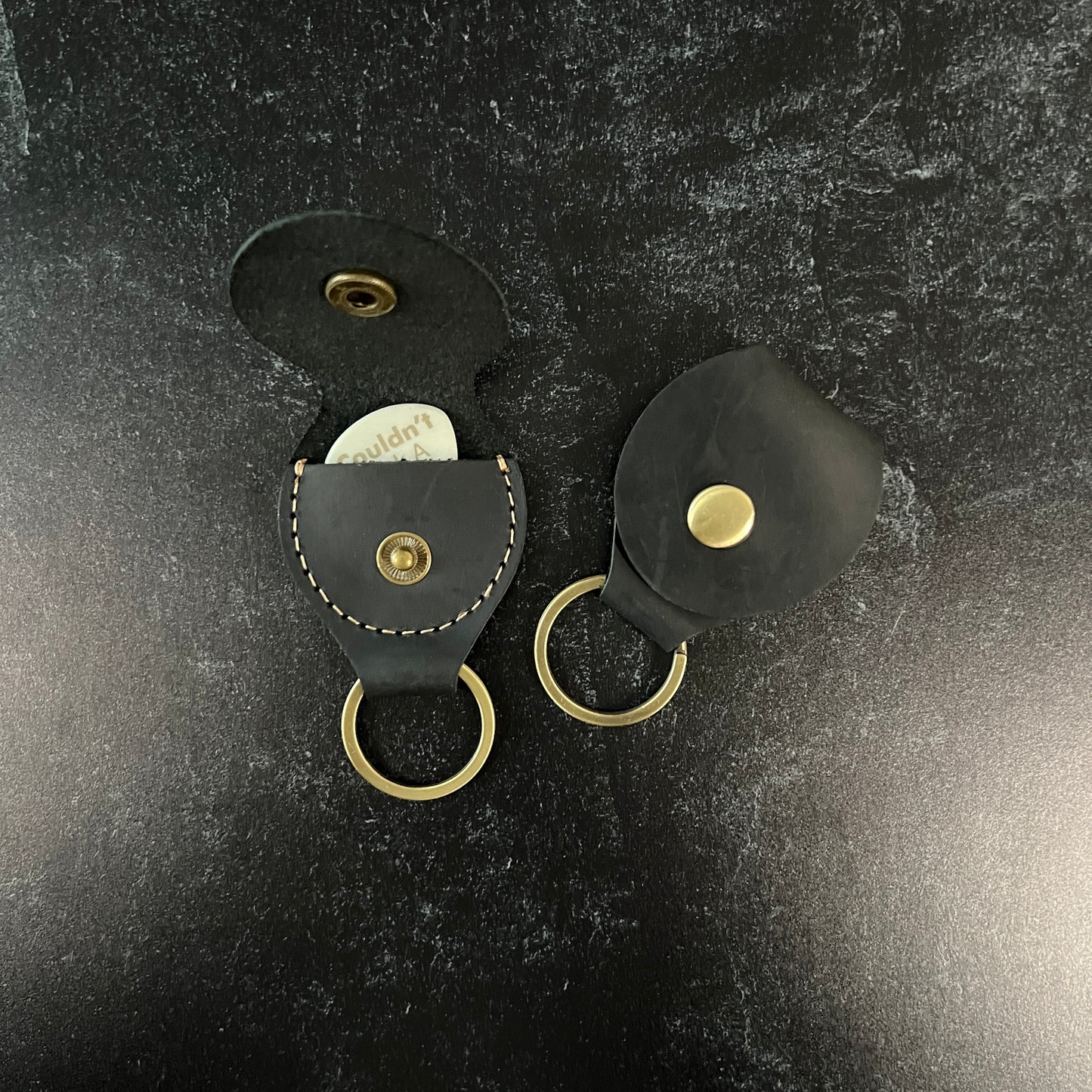 Custom Engraved Guitar Pick with Leather Pouch, Choice of Wood or Bone