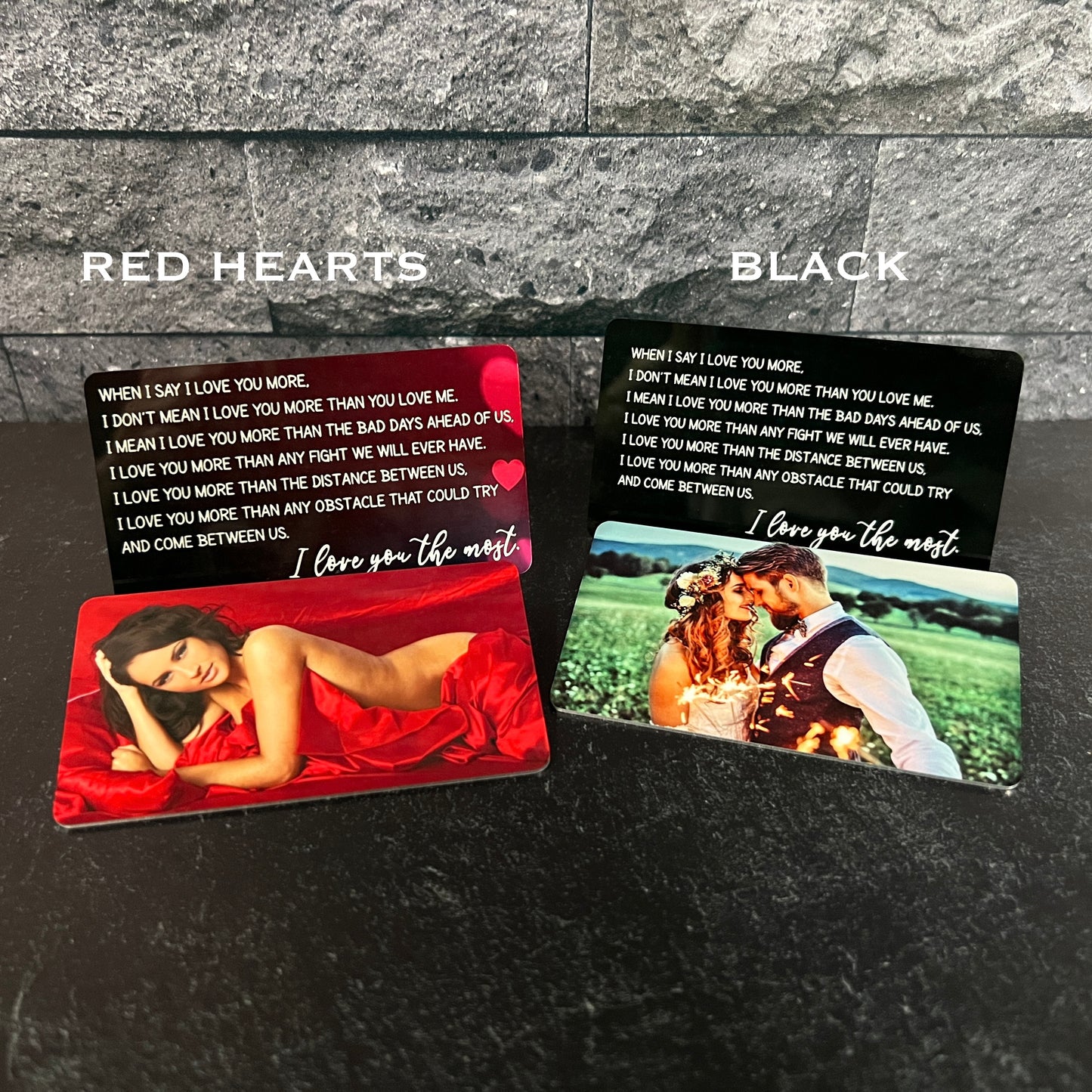 Metal Color Photo Card; I Love You The Most Quote Wallet Insert Card