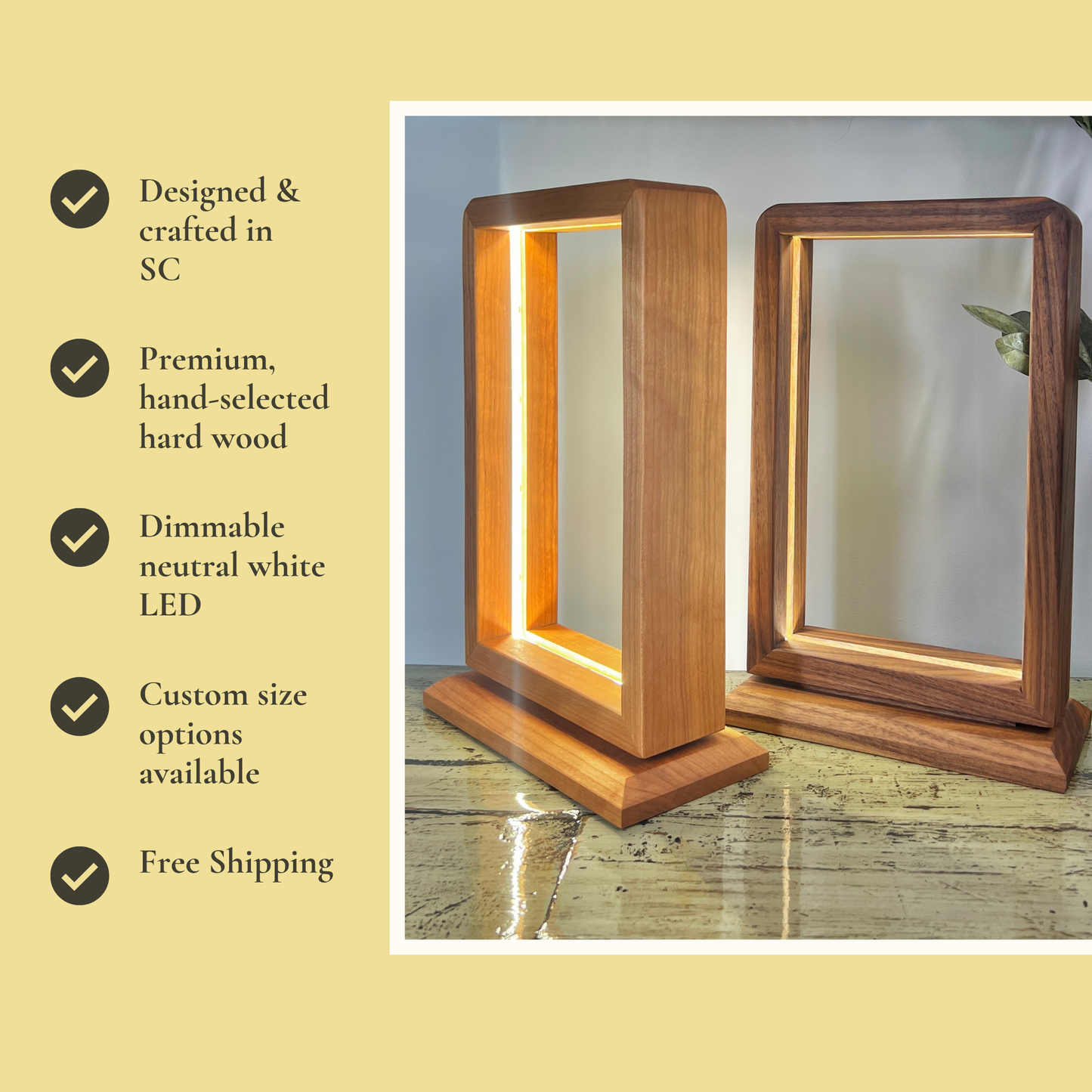 Handcrafted LED Wood Lamp – Artisan Ambient Light Fixture
