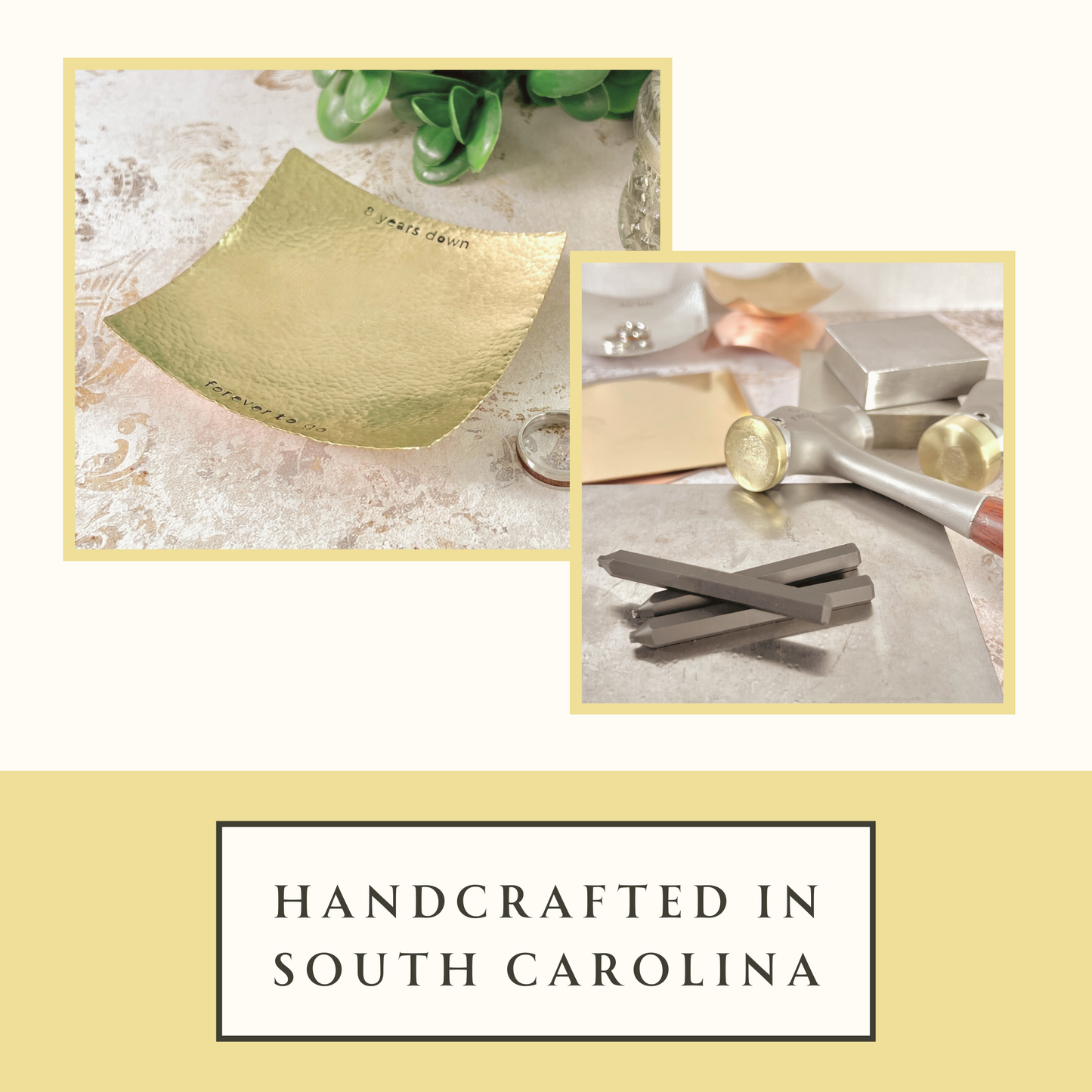 Handmade Bronze Tray – Personalized Square Dish