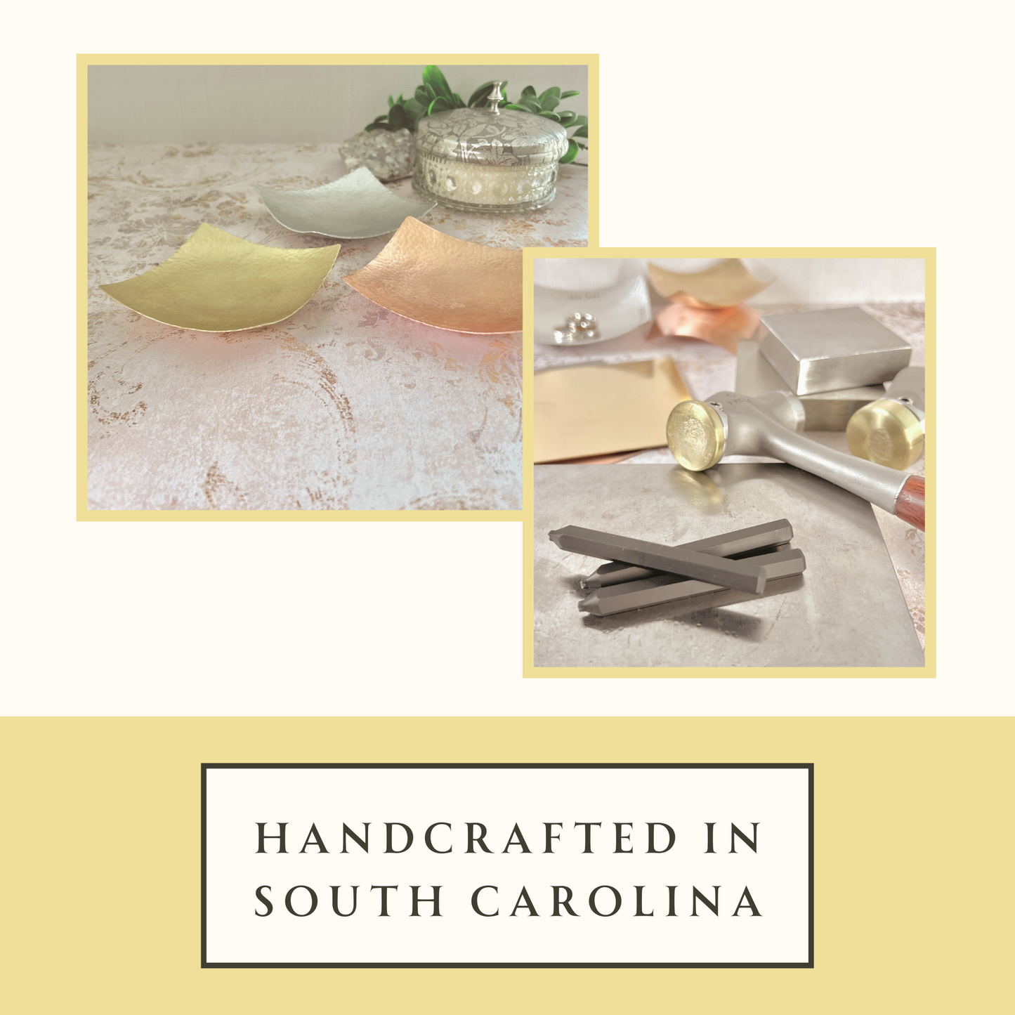 Copper Square 4" Dish – Hand-Hammered Accent Tray