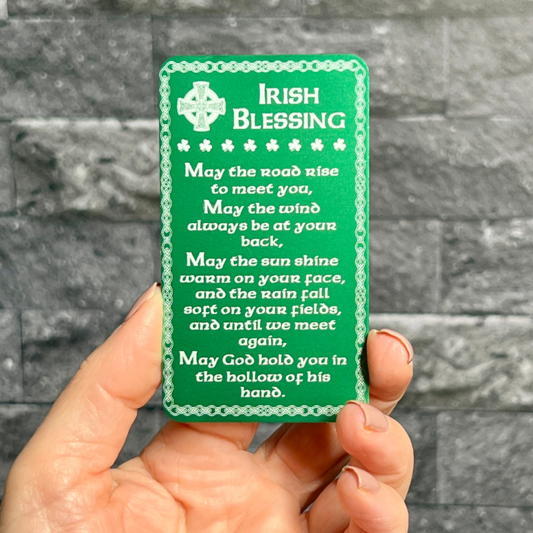 Engraved Irish Blessing Metal Wallet Card – Inspirational Keepsake