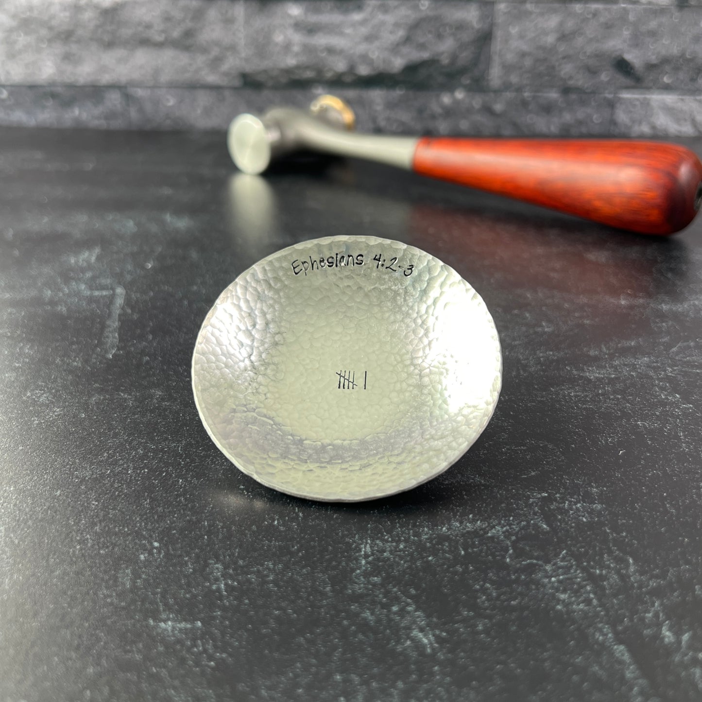 Personalized Handcrafted Pewter Ring Dish