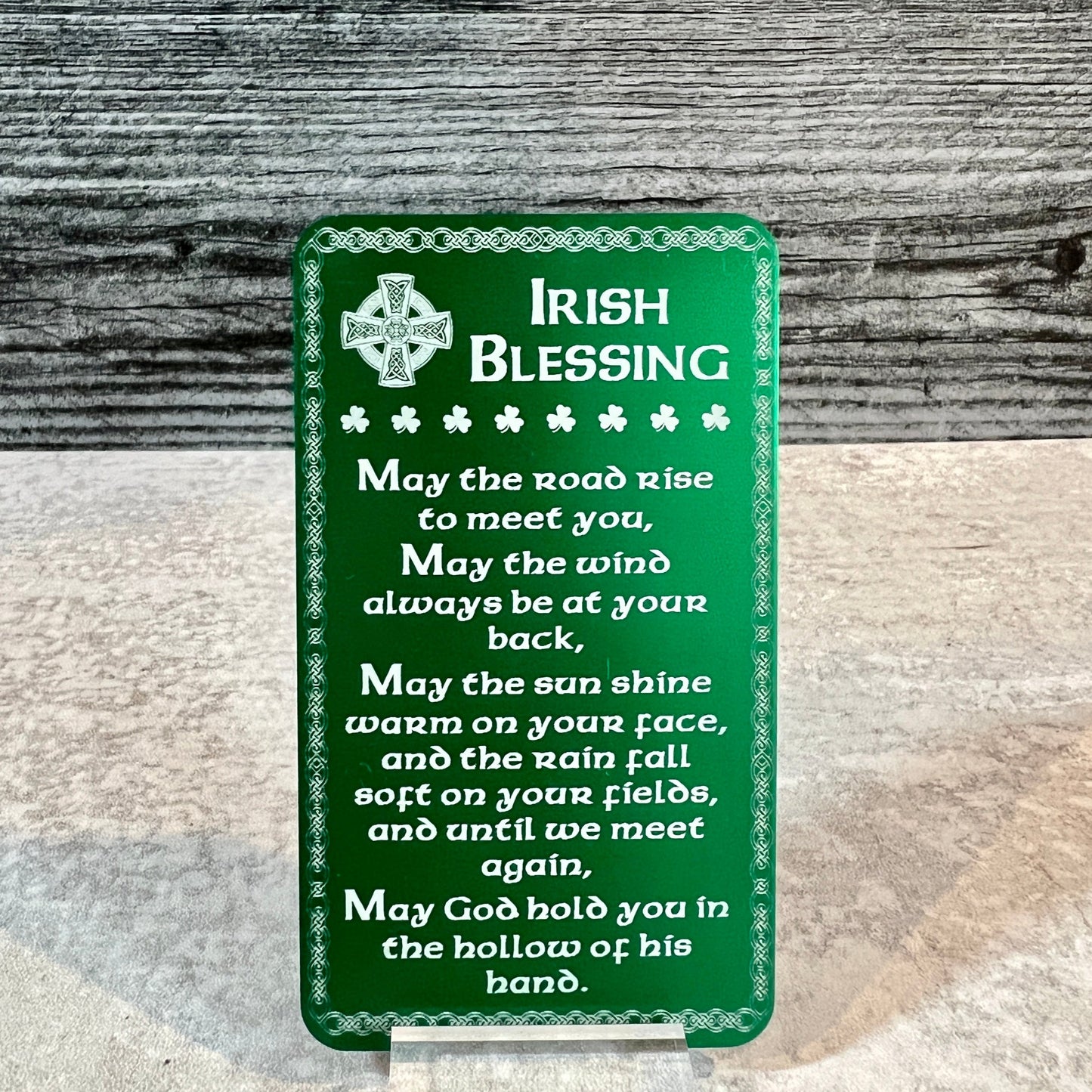 Engraved Irish Blessing Metal Wallet Card – Inspirational Keepsake