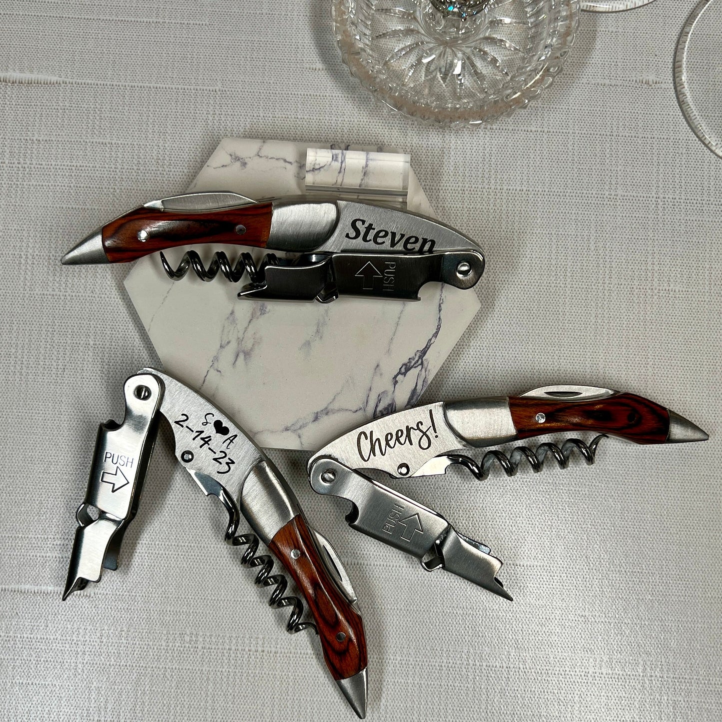 Stainless Steel and Wood Corkscrew Blanks – Laser Engraving and Craft Supplies