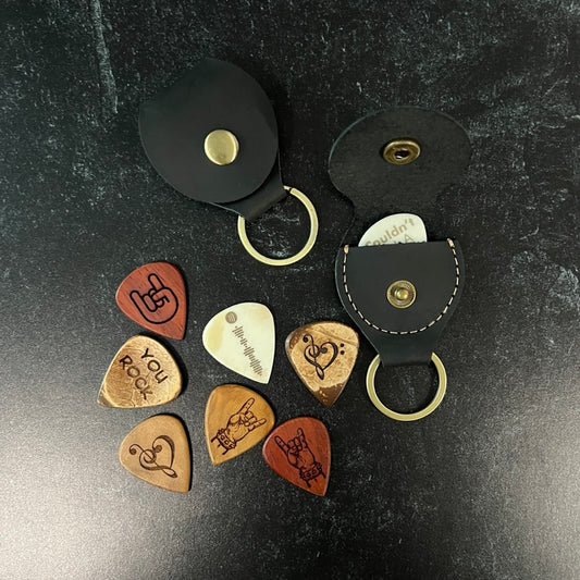 Engraved Guitar Pick – Personalized Wood or Bone with Gift Packaging