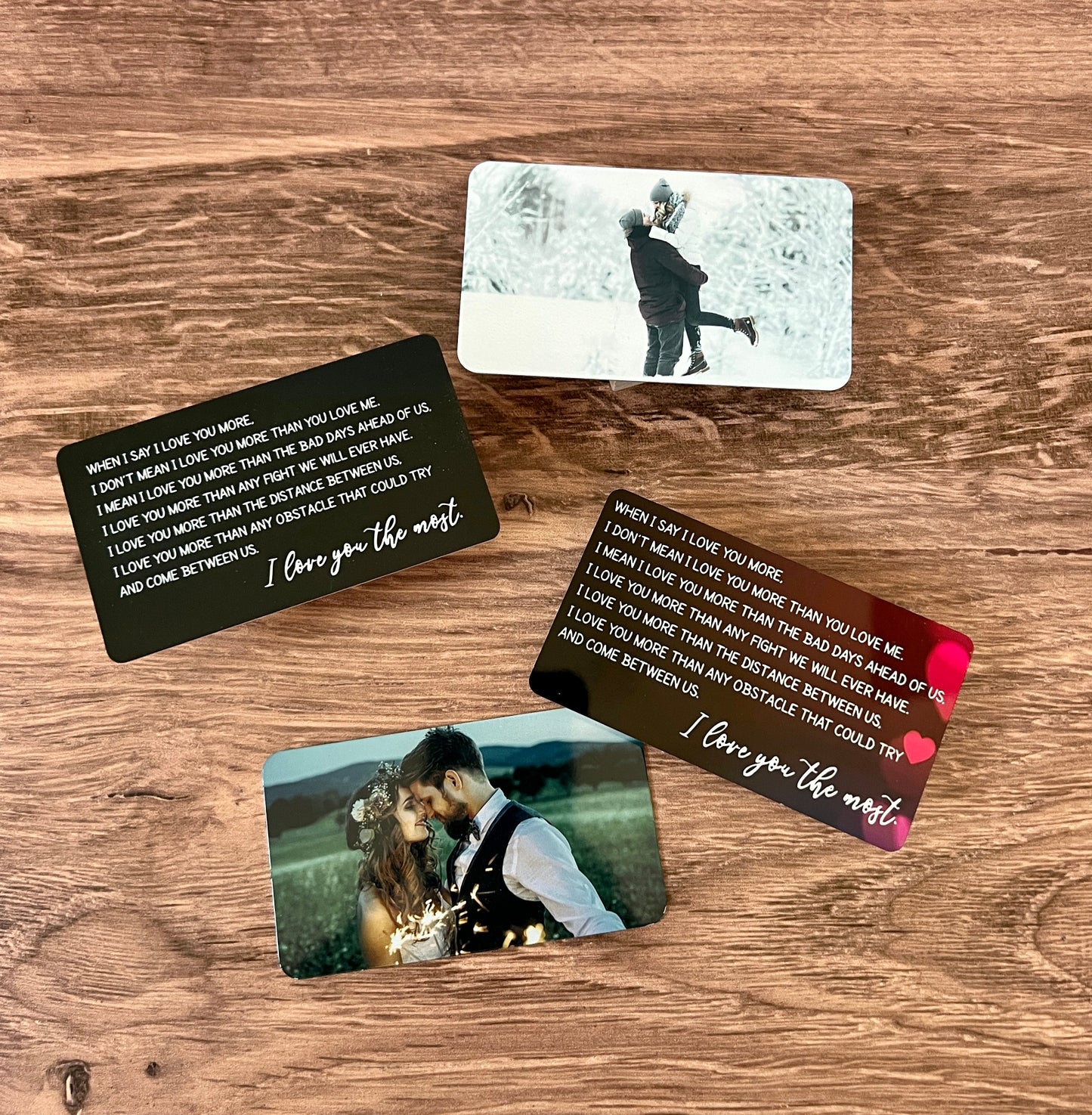 Metal Color Photo Card; I Love You The Most Quote Wallet Insert Card