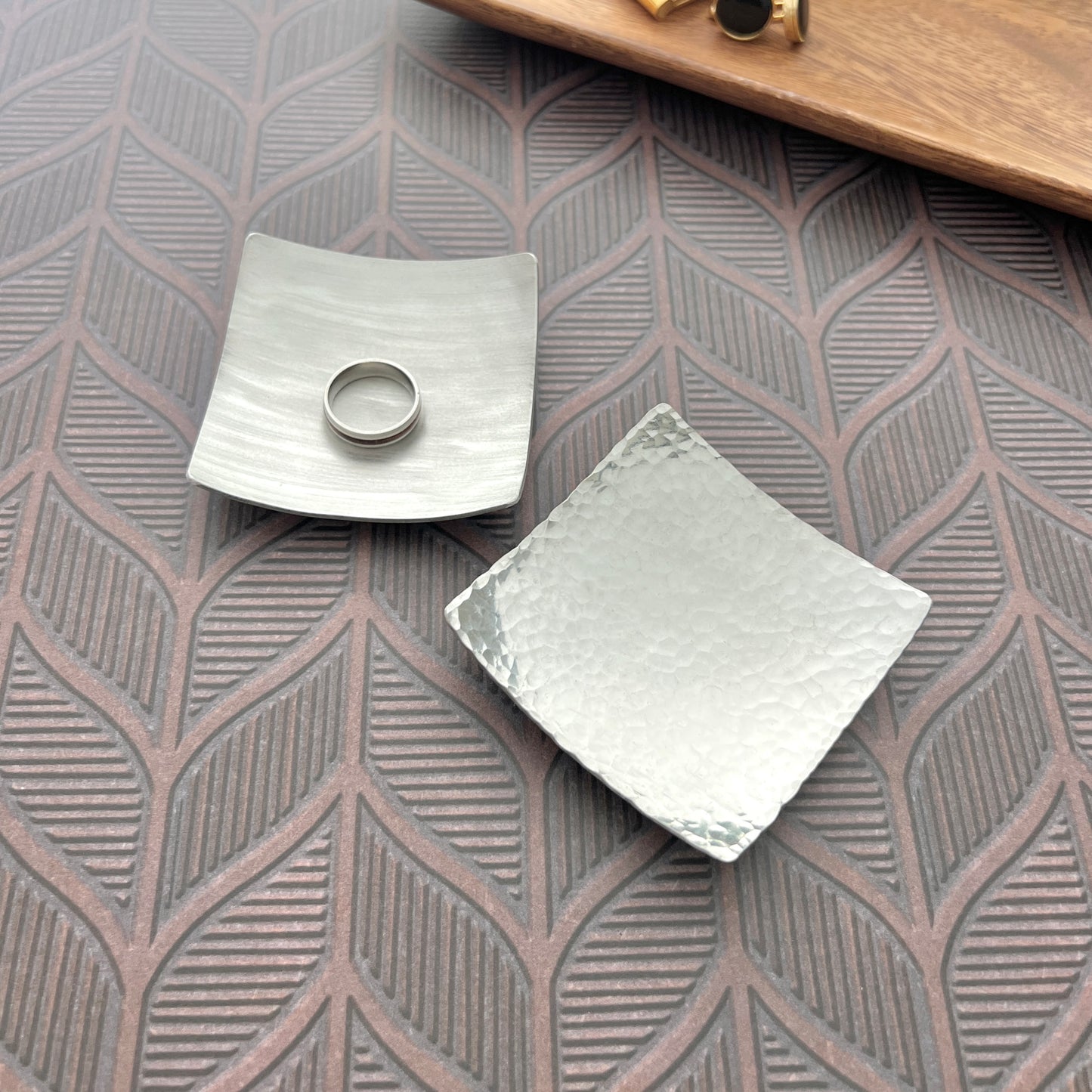 Pewter Square Tray – Compact Minimalist Metal Dish