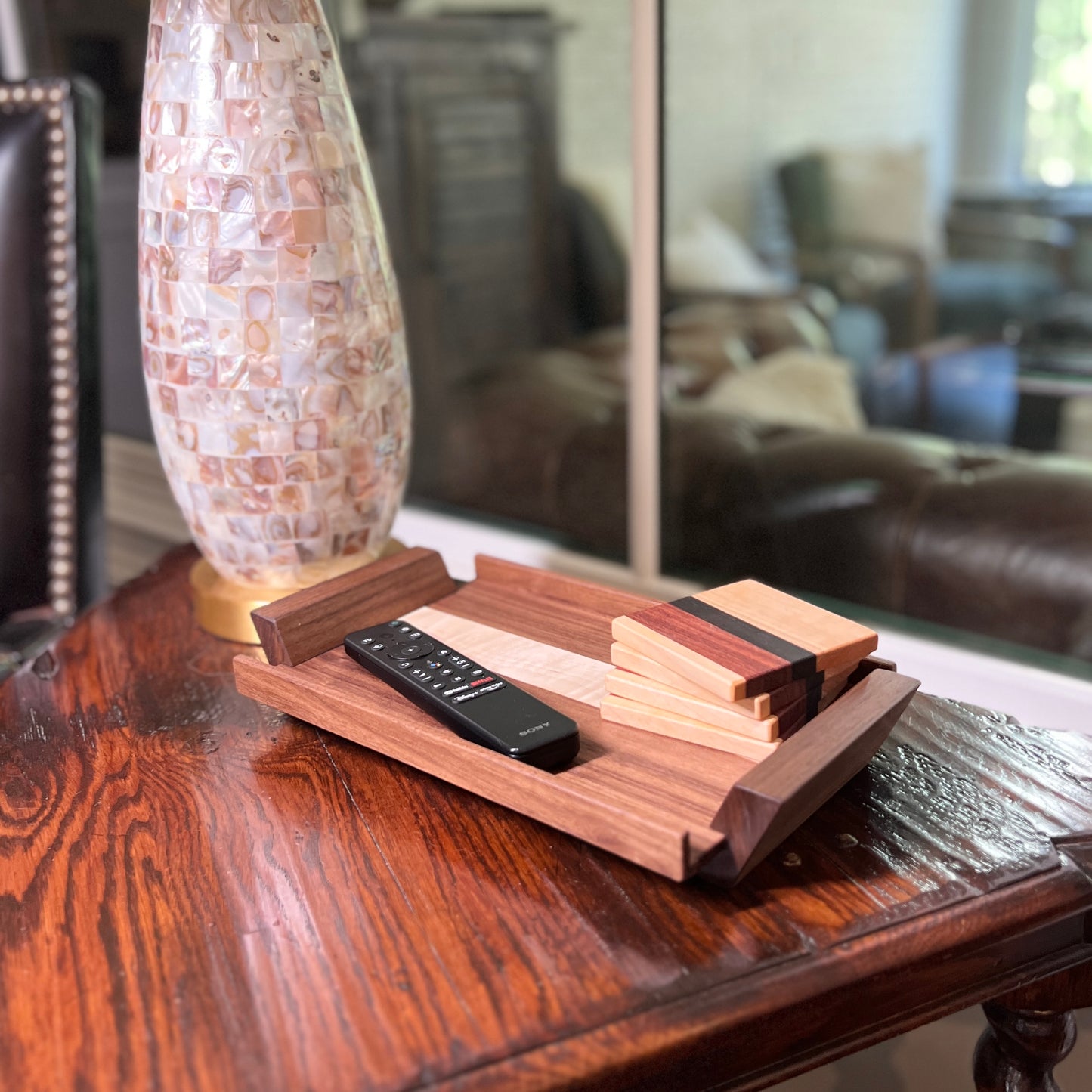 Handcrafted Wood Valet Tray - Walnut, Cherry, or Lacewood