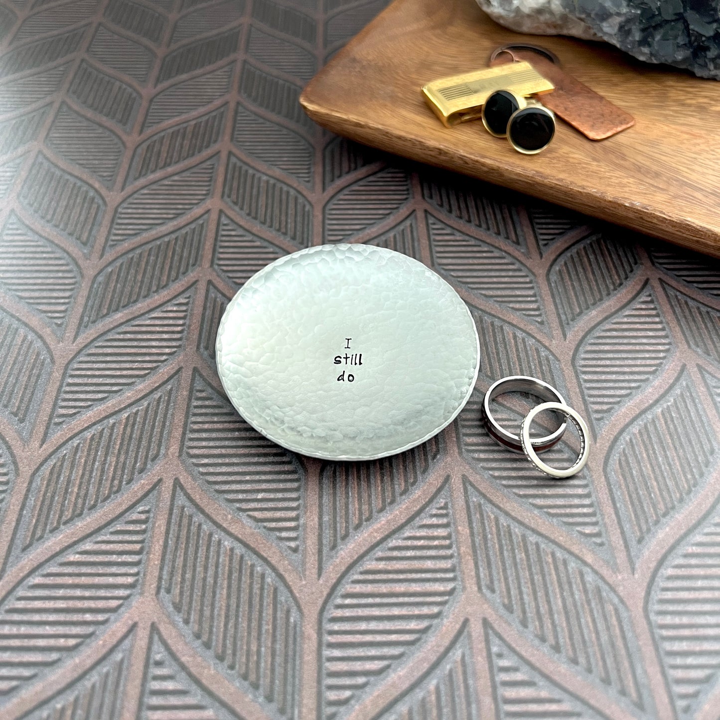 “I Still Do” Hammered Metal Ring Dish – Handmade