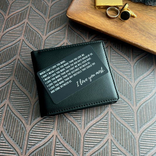 Custom Photo Wallet Card – “I Love You Most” Color Metal Insert