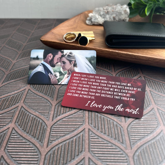 Color Photo Wallet Keepsake – “I Love You Most” on Metal