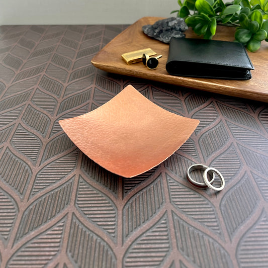 Copper Square Dish – Hand-Hammered Accent Tray