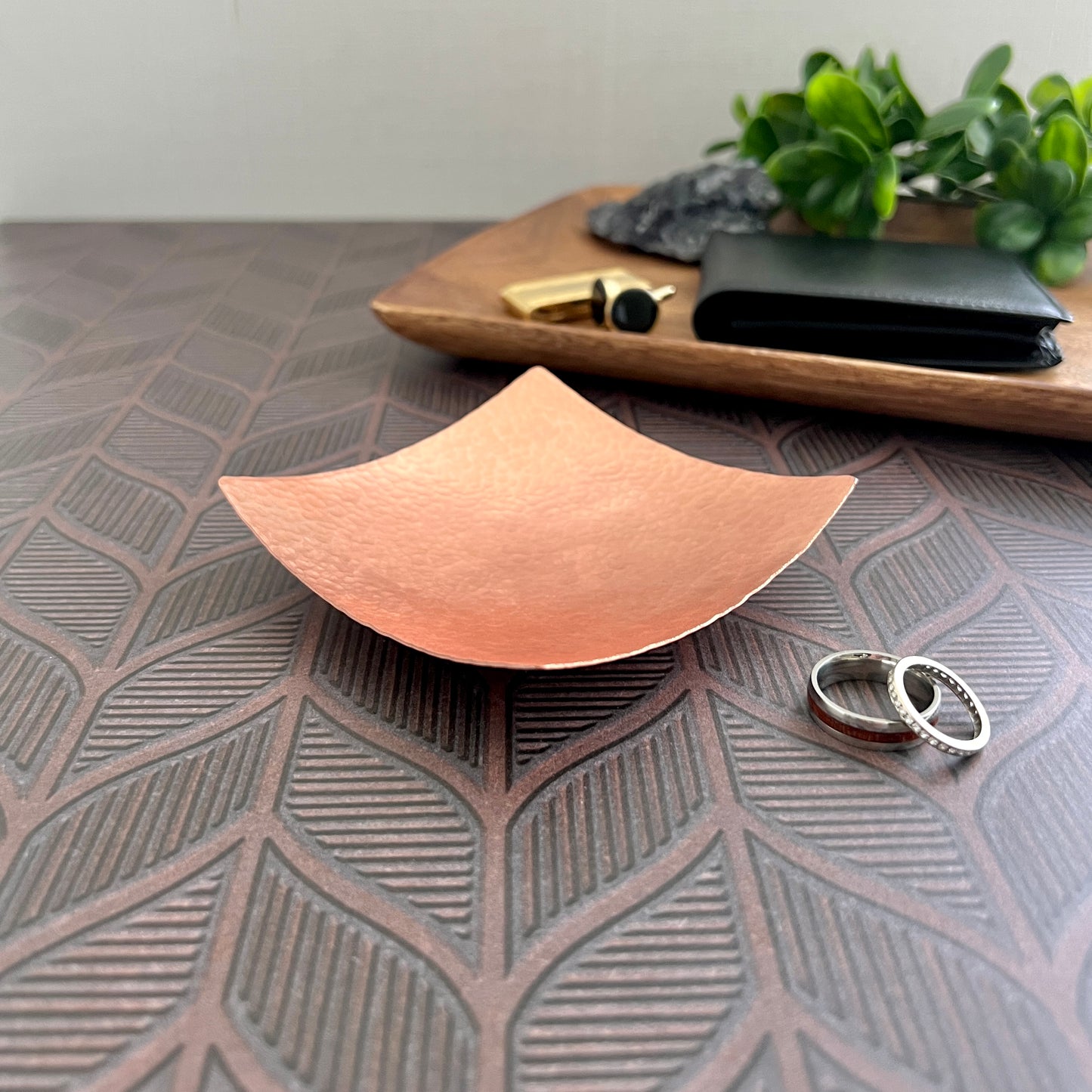 Copper Square Dish – Hand-Hammered Accent Tray
