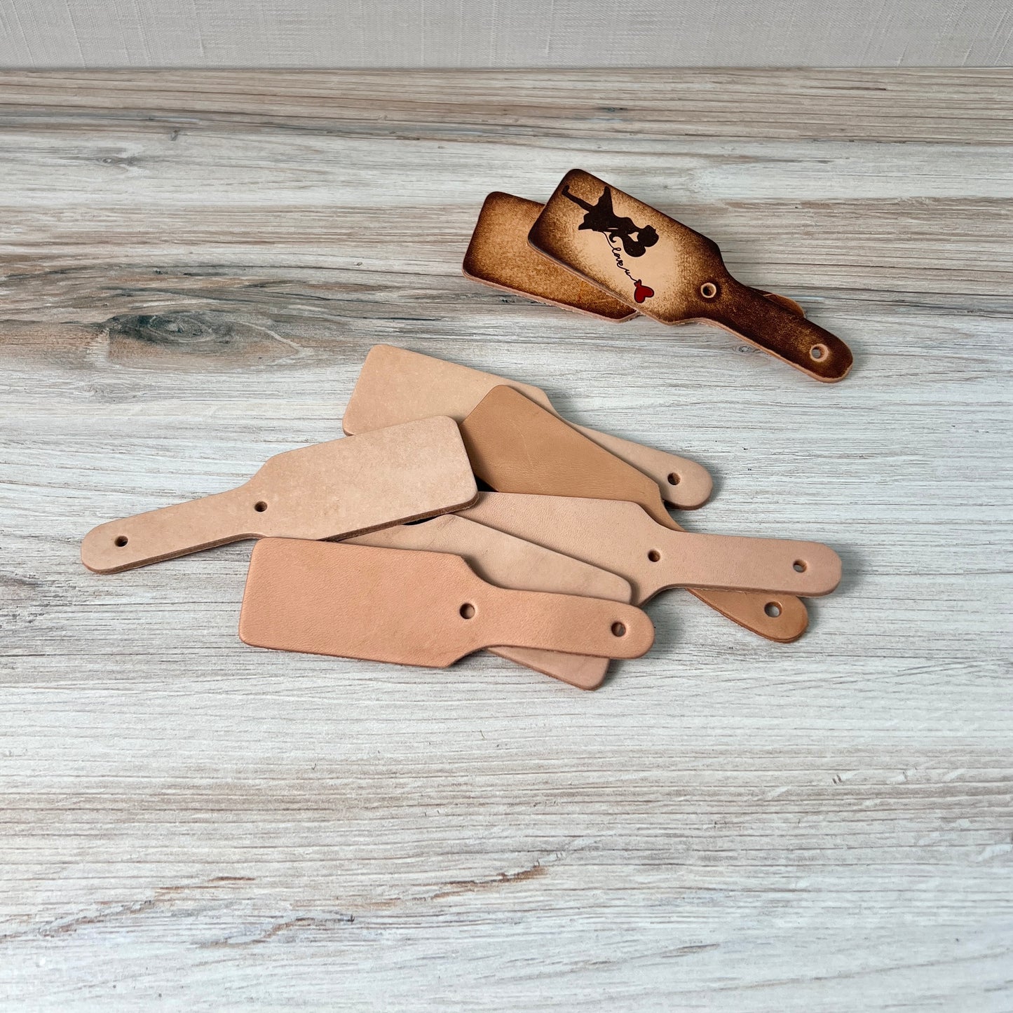 Unfinished Leather Keychain Blanks – Craft Supply for Dyeing, Tooling &amp; Engraving