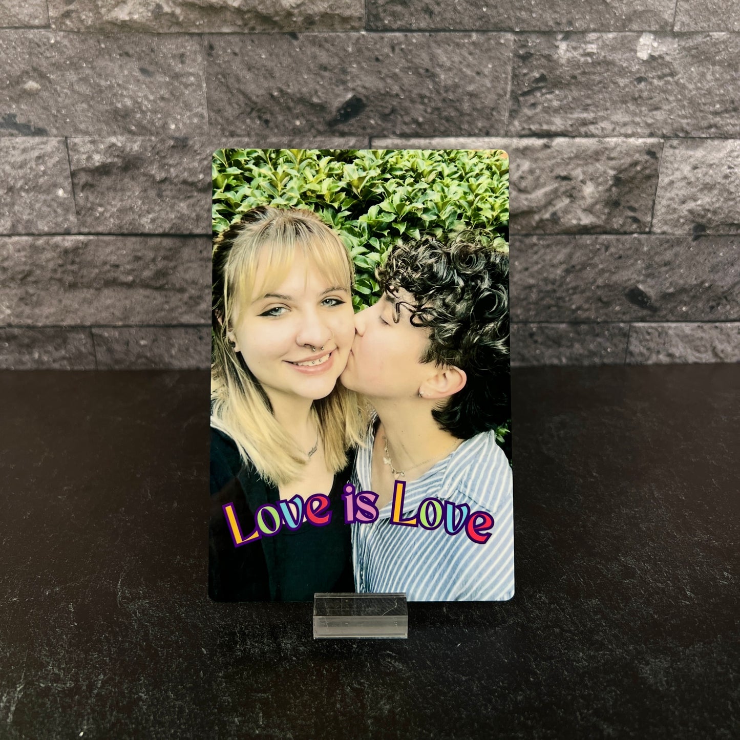 Personalized Metal Photo Plate – 4x6 Color Photo Gift with Display Stand