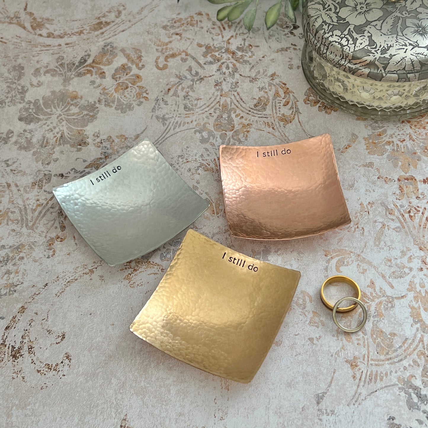Handmade “I Still Do” Ring Dish – Best-Selling Anniversary Gift in Copper, Bronze & Pewter