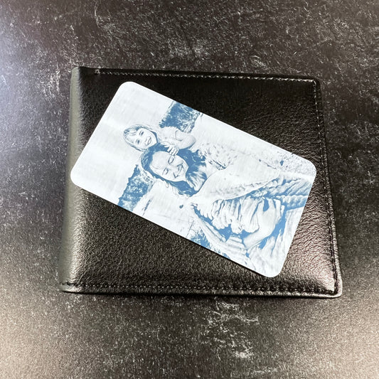 Photo Wallet Card for Son – Personalized Metal Insert with Engraved Message