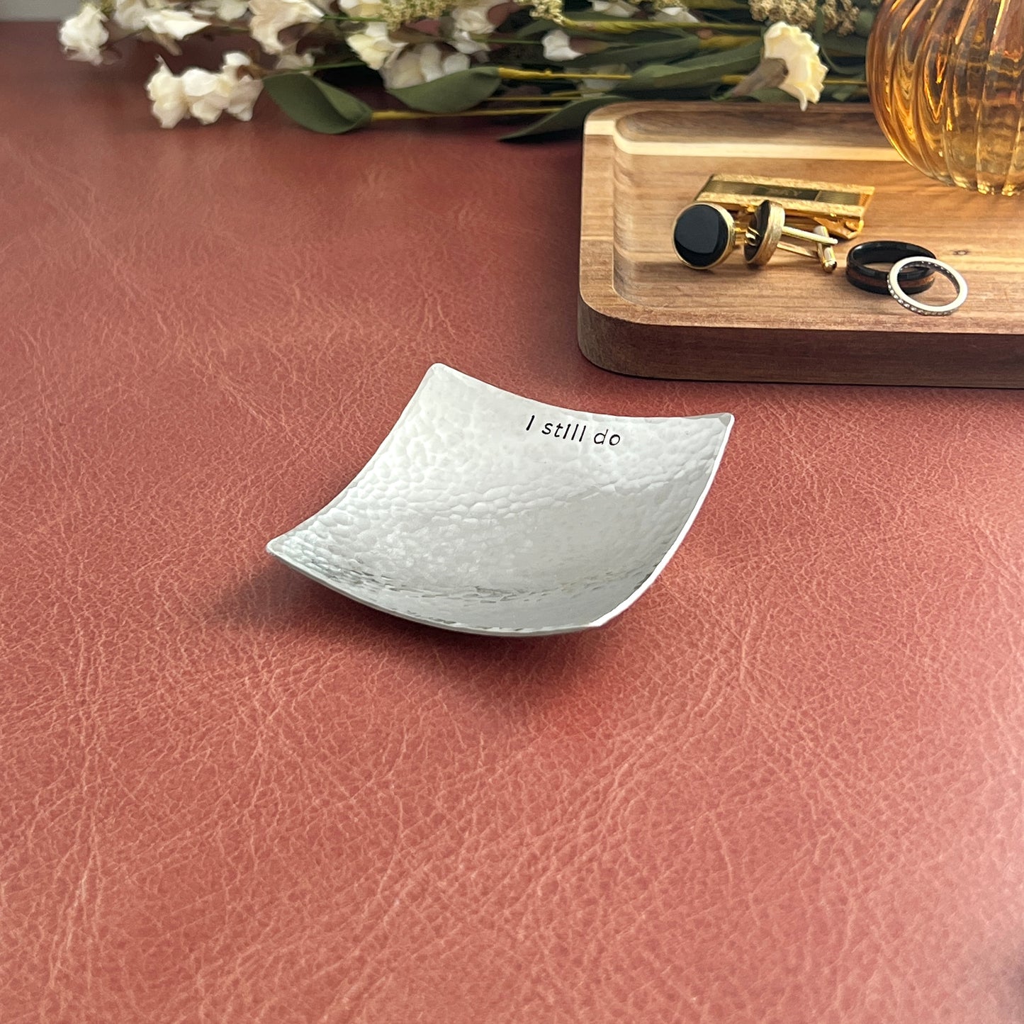 Pewter “I Still Do” Ring Dish – Handmade Anniversary & Vow Renewal Keepsake