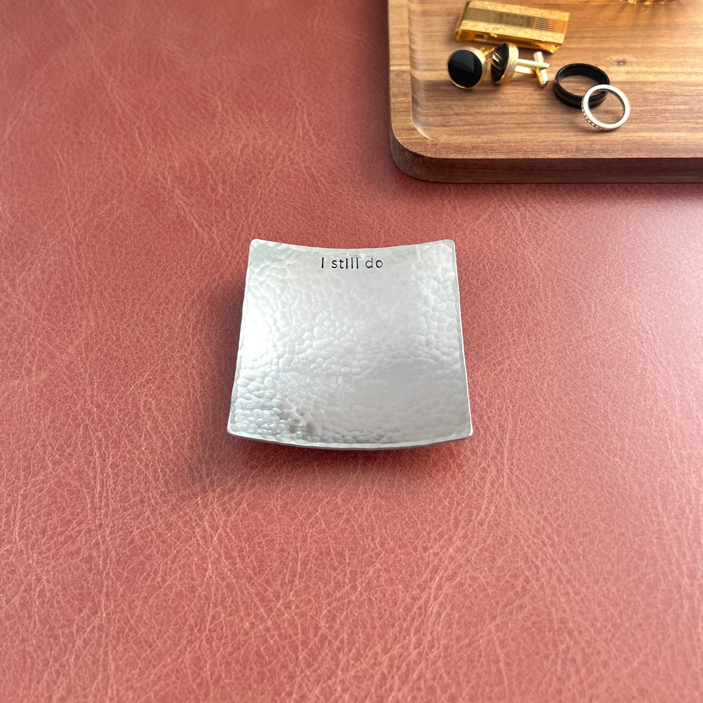 Pewter “I Still Do” Ring Dish – Handmade Anniversary & Vow Renewal Keepsake