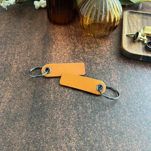 Finished natural leather keychain blanks with clasp, ready for laser engraving