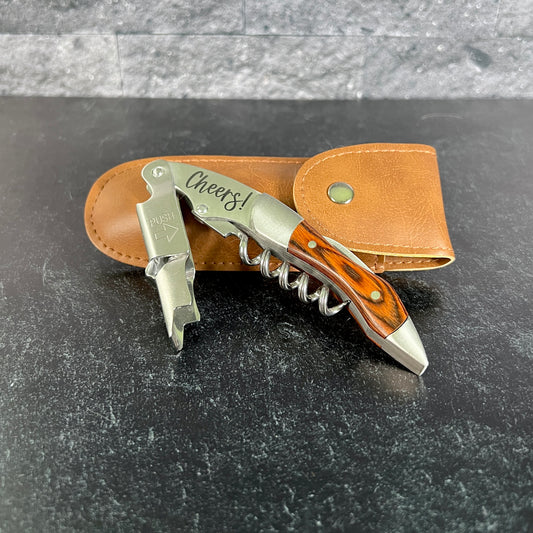 Custom Engraved Stainless Steel Corkscrew – Premium Gift for Wine Lovers