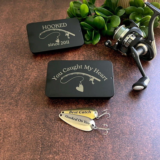 21st Anniversary Gift for Him – Custom Brass Fishing Lure Gift Set