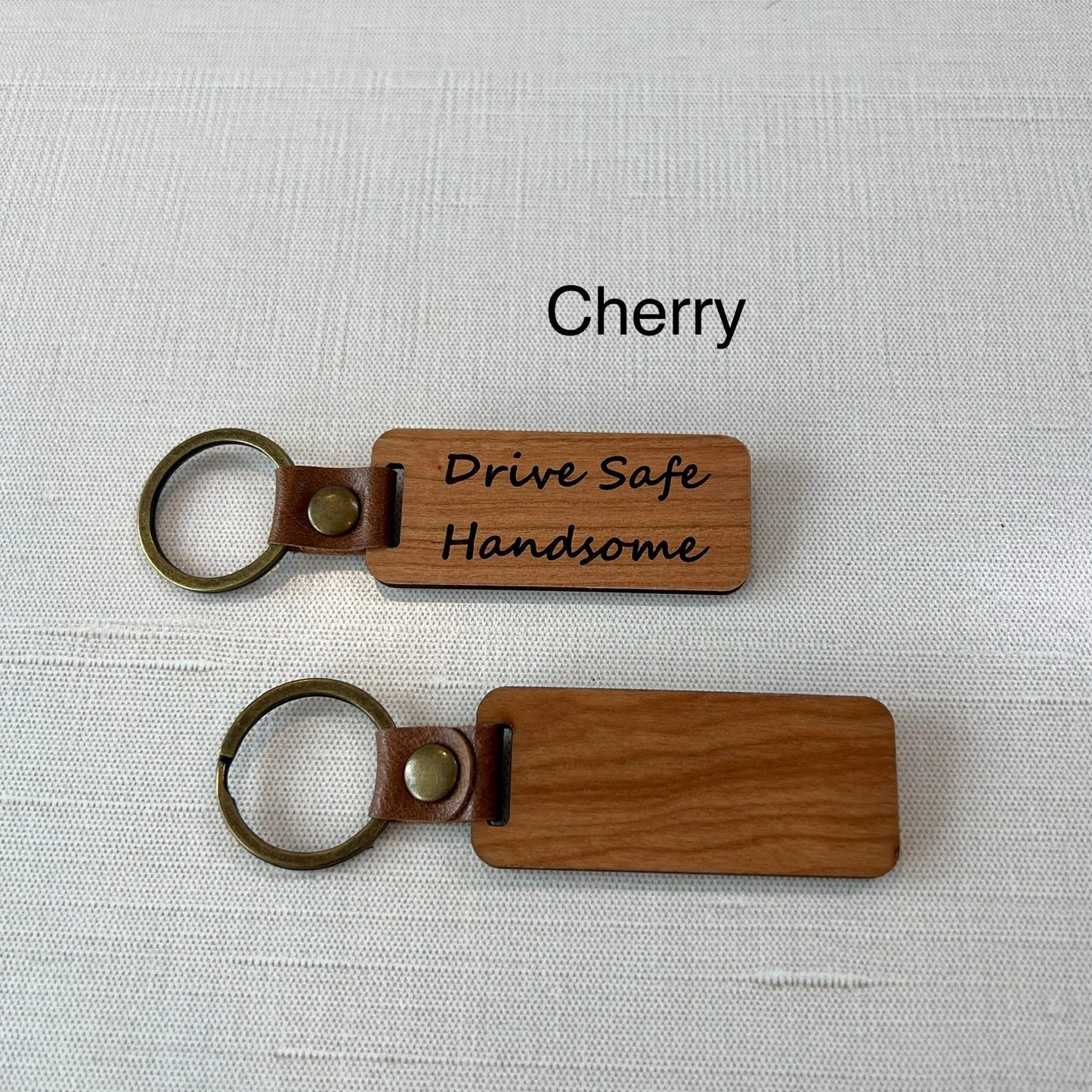 Custom Engraved Walnut, Cherry, Bamboo, and Rosewood Keychains