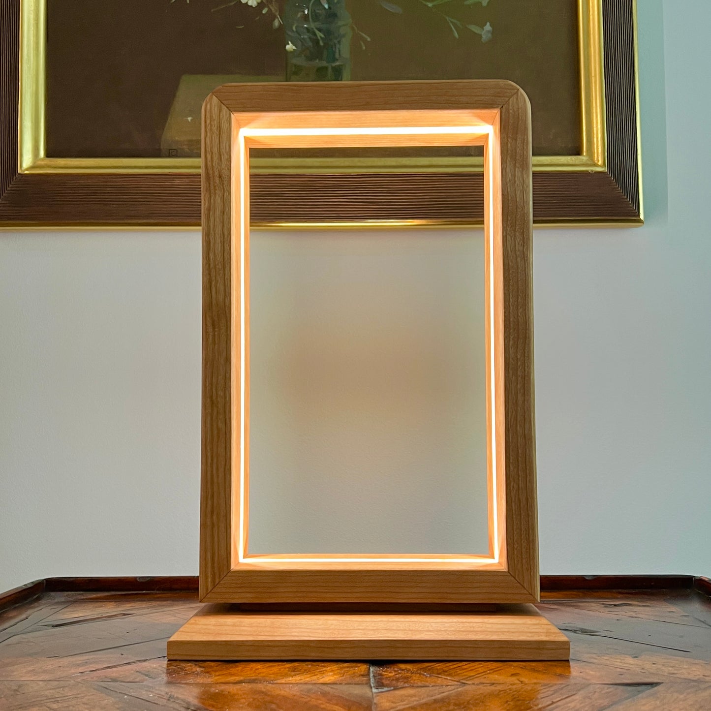 Handcrafted Solid Wood LED Ambient Light; Custom Designed Made in USA