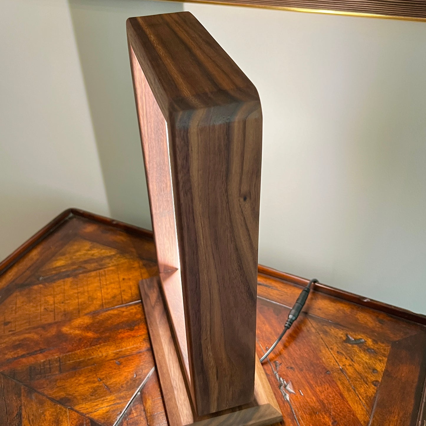 Handcrafted Solid Wood LED Ambient Light; Custom Designed Made in USA