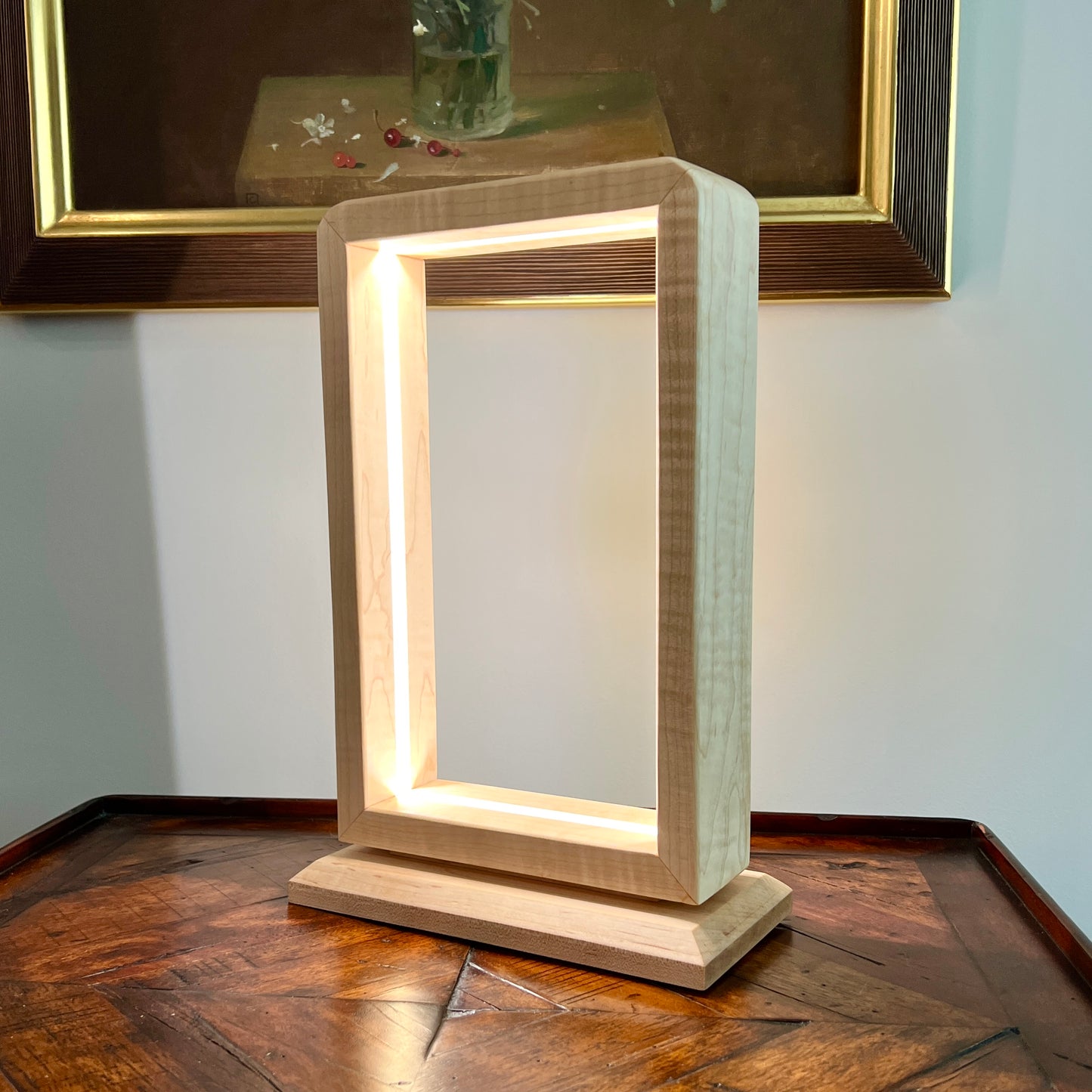 Handcrafted Solid Wood LED Ambient Light; Custom Designed Made in USA