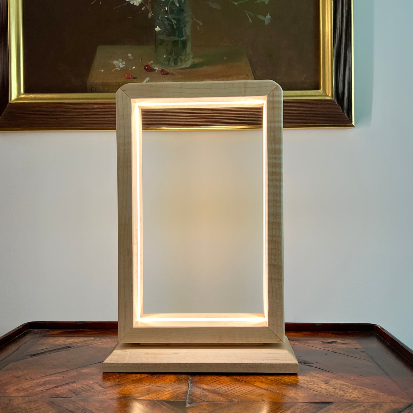 Handcrafted Solid Wood LED Ambient Light; Custom Designed Made in USA